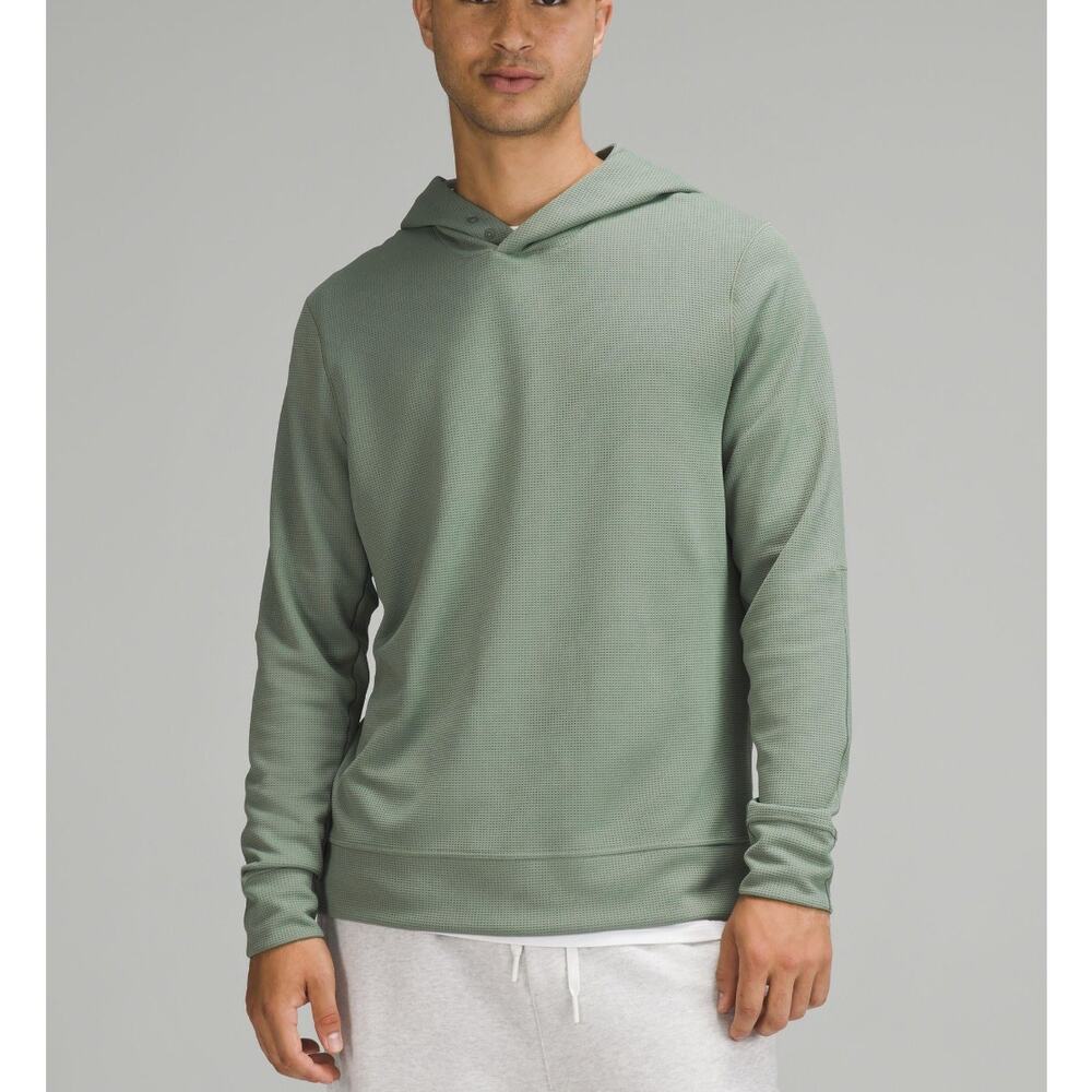 Lululemon Shift Stitch Hoodie Waffle Knit Sweatshirt Green Size Large